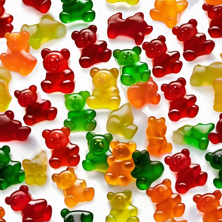 Locally generated colorful gummy bear candy assortment